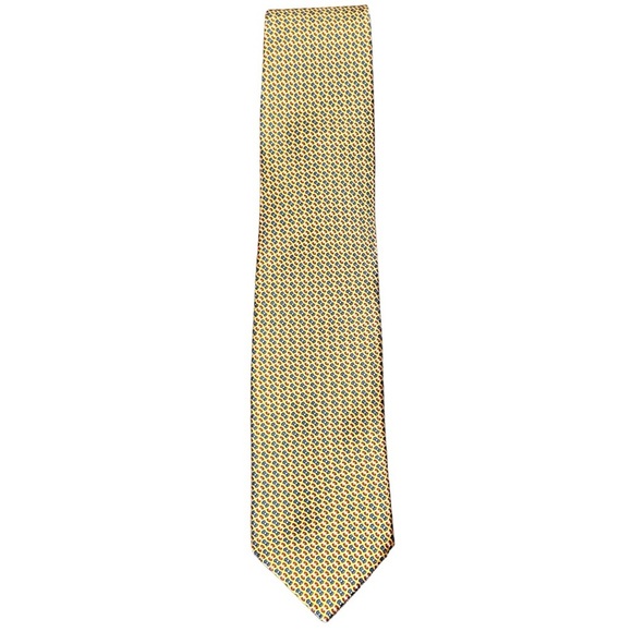 Brioni Yellow Patterned Silk Tie – Hand Made in Italy - Picture 1 of 5